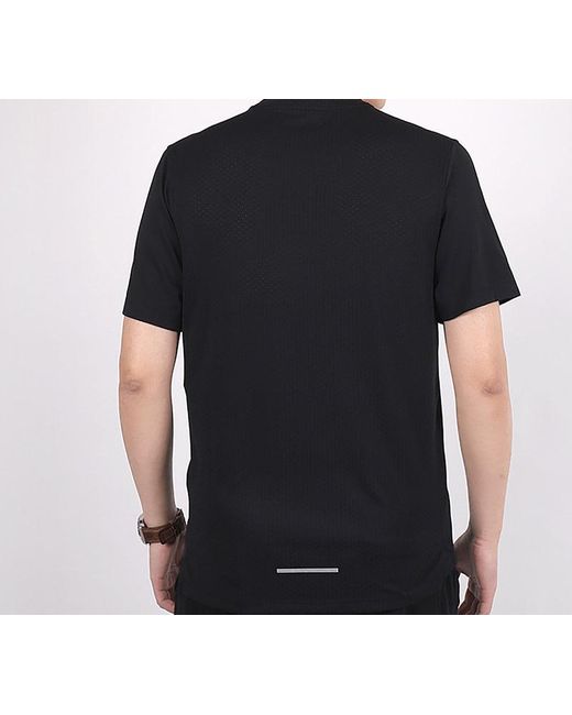 Nike Black Dri-Fit Miler Future Fast Mesh Quick Dry Reflective Element Short Sleeve for men