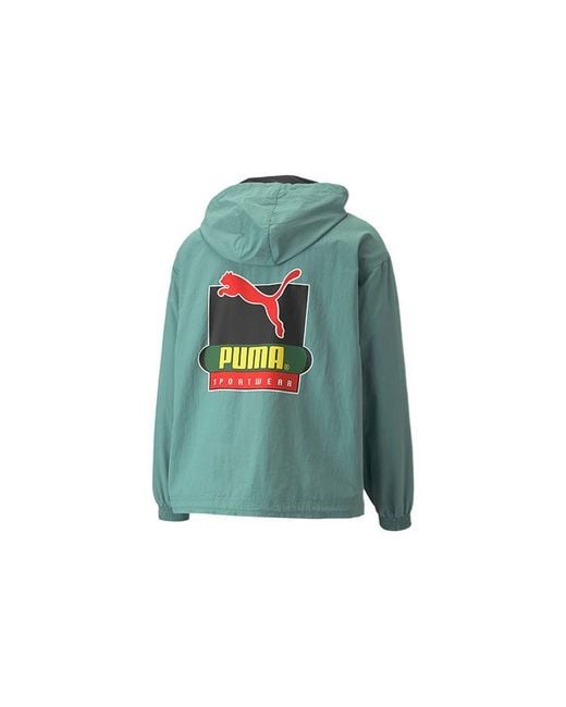 PUMA Green X Butter Goods Lightweight Pop Over Top Half Zip Hoodie for men