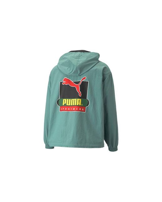 PUMA Green X Butter Goods Lightweight Pop Over Top Half Zip Hoodie for men