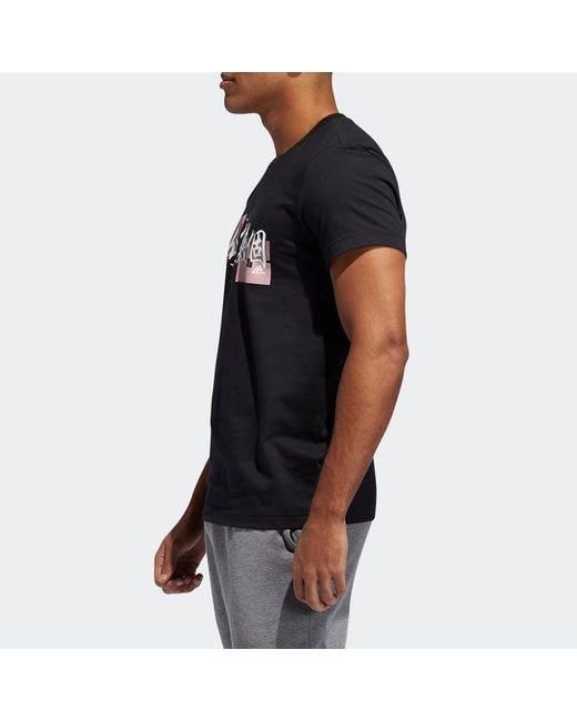 Adidas Black Points Tee Athleisure Casual Sports Round Neck Short Sleeve for men