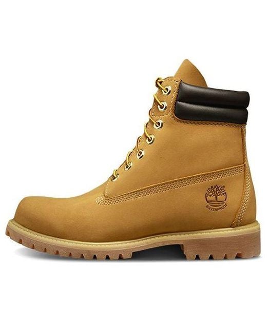 Timberland Brown 6 Inch Classic Waterproof Wide Fit Boots 'Wheat Nubuck' for men
