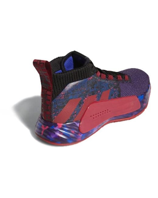 Adidas Purple Dame 5 Lillard Basketball 'Cblack Cburgu Scarle' for men