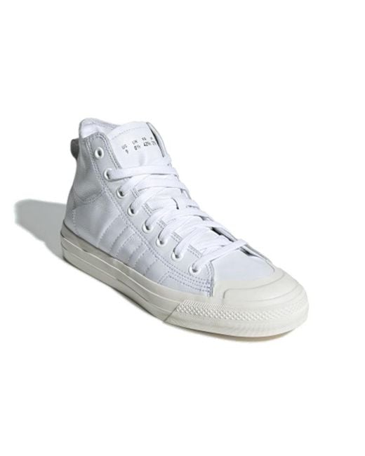 Adidas White Nizza Rf Hi Recon Leather 'Triple' for men