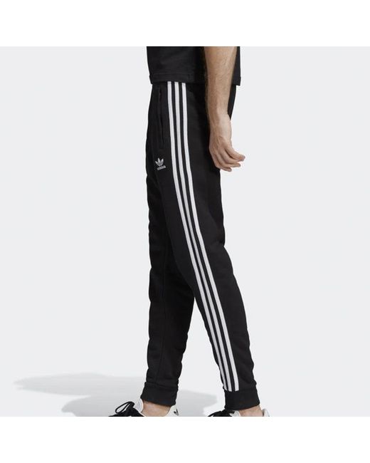 Adidas Black Originals Printing Fleece Lined Sports Pants for men