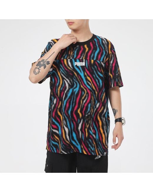 PUMA Blue Wild Pack Aop Tee for men