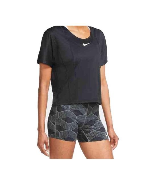 Nike Black (Wmns) Icon Clash City Sleek Sports Running Tops Short Sleeve