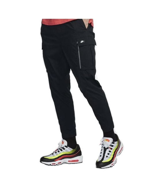 Nike Black Sportswear Cargo Big Pocket Casual Long Pants/Trousers for men