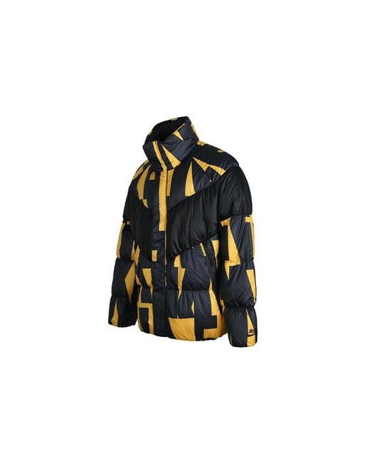 Nike Blue Splicing Stay Warm Windproof Stand Collar Sports Down Jacket Colorblock for men