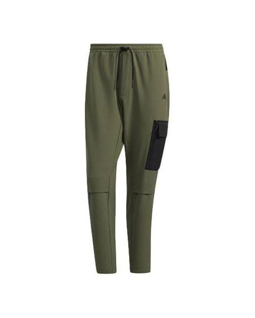 Adidas Green Gwall Pants Logo Contrasting Colors Pocket Sports Pants/Trousers/Joggers for men