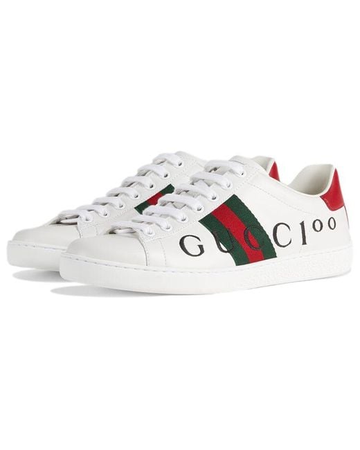 Gucci White Ace 100 Print'