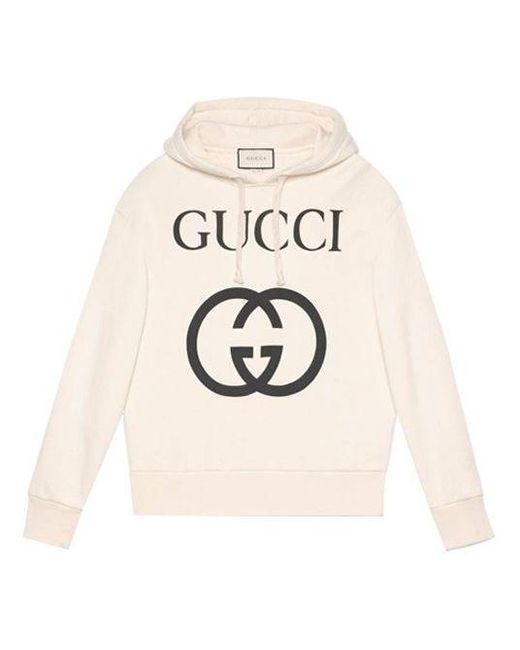 Gucci Natural Hooded Sweatshirt With Interlocking G 'Off- for men
