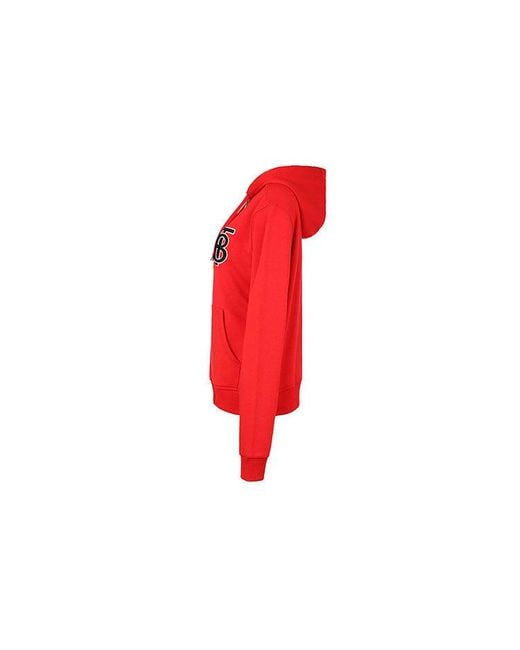 Burberry Red (Wmns) Alphabet Printing Zipper Hoodie