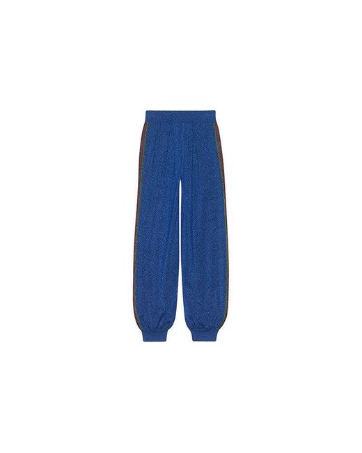 Gucci Blue Wool Lam Track Bottoms
