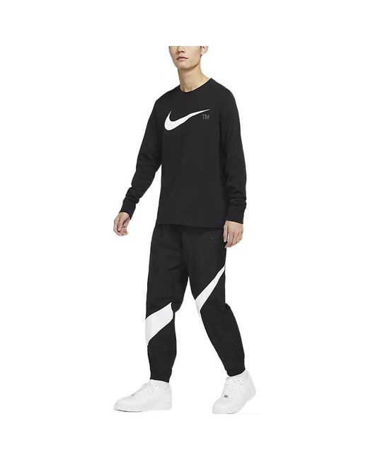Nike Black Casual Breathable Lacing Bundle Feet Sports Pants/Trousers/Joggers Autumn for men