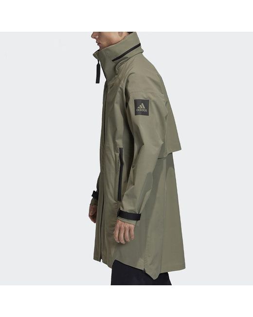 Adidas Green Casual Sports Windproof Stay Warm Hooded Jacket for men