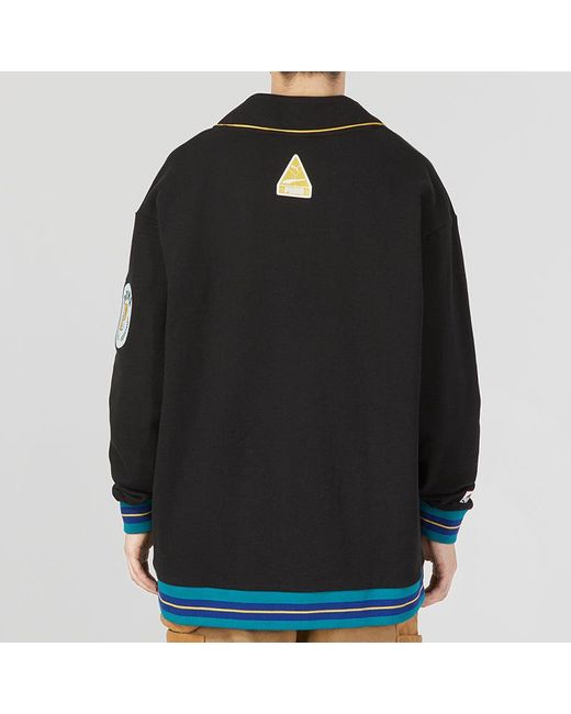 PUMA Black Team Badge V-Neck Jacket for men