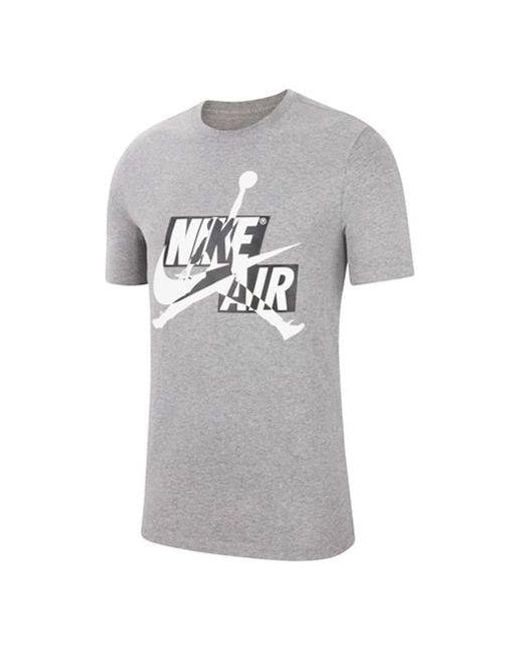 Nike Gray Printing Casual Sports Round Neck Short Sleeve for men
