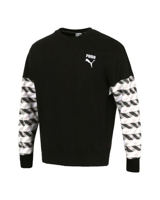 PUMA Black Kontrast Crew Neck Sweater for men