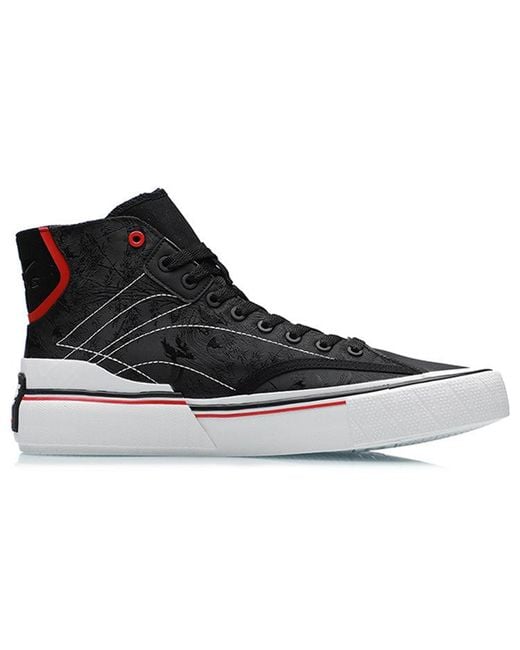 Li-ning Black Canvas Hi Shoes for men