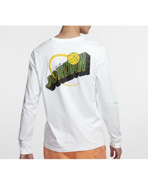 Nike White Legacy Aj10 Alphabet Logo Printing Long Sleeves for men
