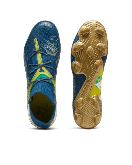 PUMA S Future 7 Ultimate Firm Ground Football Boots Blue/yellow/gold 9 for men