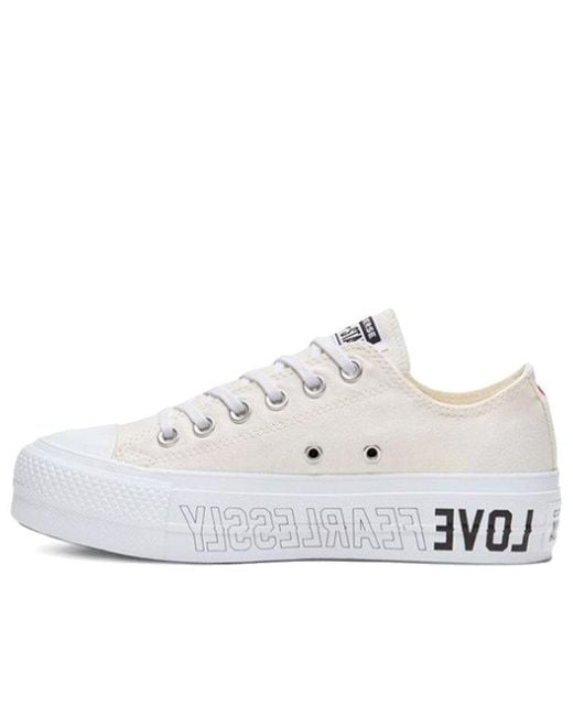 Converse White (Wmns) Chuck Taylor All Star Lift Low 'Love Fearlessly'
