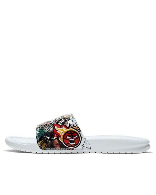 Nike White (Wmns) Benassi Jdi Print Slide 'China Hoop Dreams'