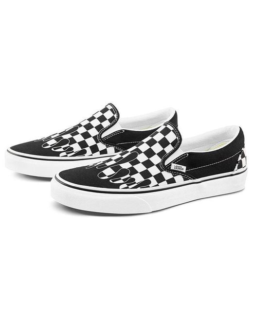 Vans Black Classic Slip-On 'Paint Drip Checkerboard' for men