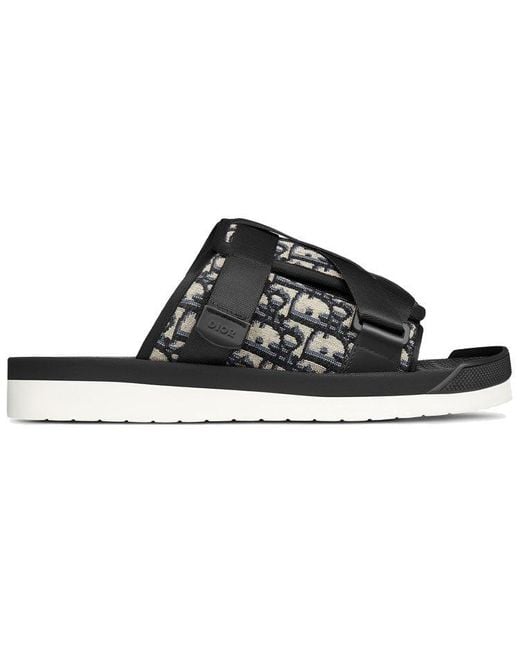 Dior Black Alpha Oblique Slippers for men