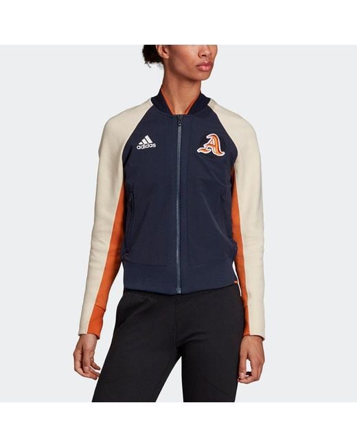 Adidas Blue (Wmns) Sports Stylish Long Sleeves Jacket