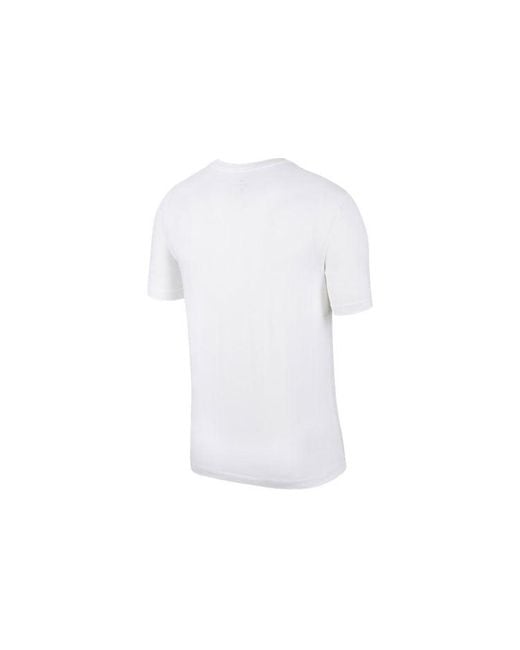 Nike White Swoosh Logo Printing Knit Round Neck Short Sleeve for men