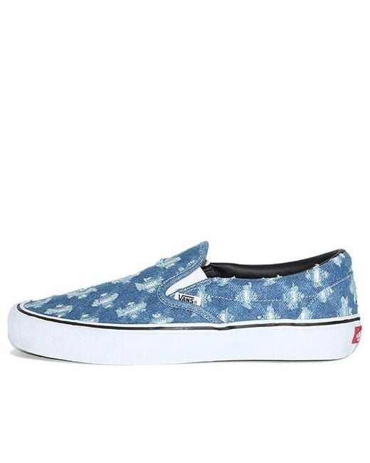 Vans Blue Supreme X Slip-On Hole Punch Denim' for men