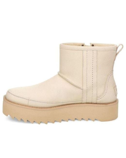Ugg Natural (Wmns) F19 Classic Rebel Biker Mini Fleece Lined