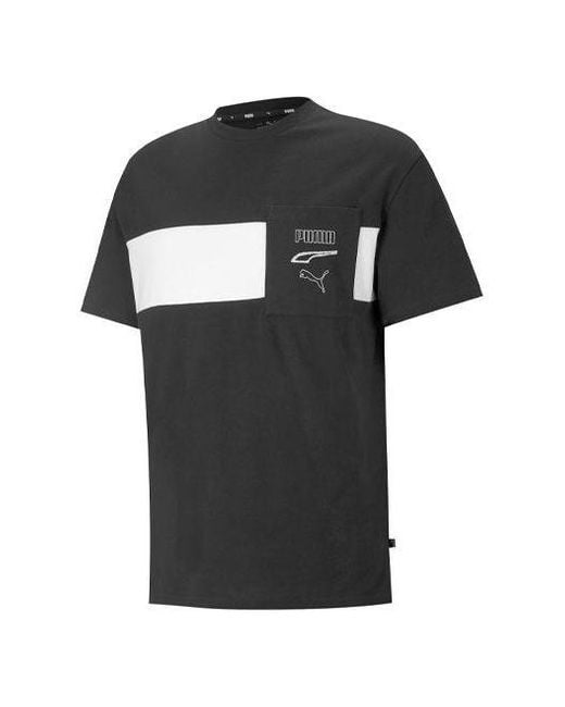 PUMA Black Rebel Crew Neck Short Sleeve T-Shirt for men