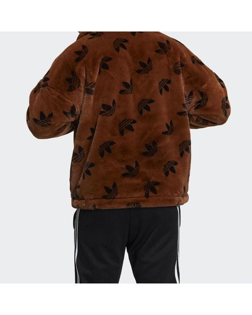 Adidas Brown Originals Logo Stand Collar Sports Jacket International Size