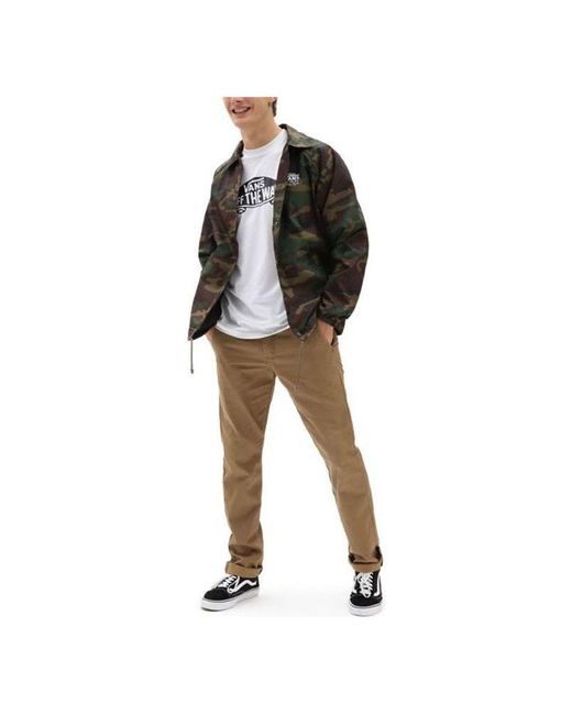 Vans Black Logo Printing Lapel Windproof Jacket Camouflage for men