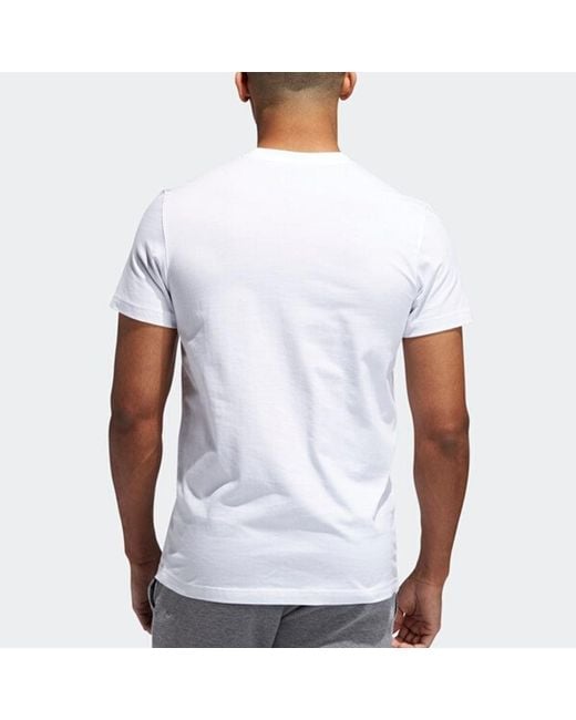 Adidas White Printing Round Neck Training Short Sleeve for men