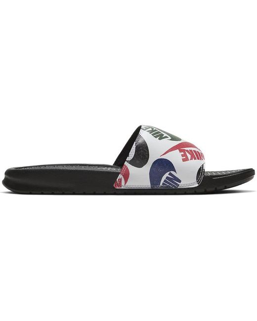 Nike Blue Benassi Jdi Slide 'Swoosh Print' for men