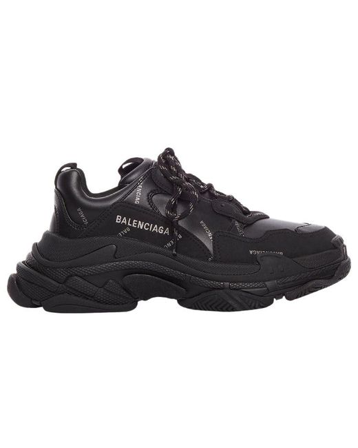 Balenciaga Black Triple S Sneaker 'Allover Logo for men