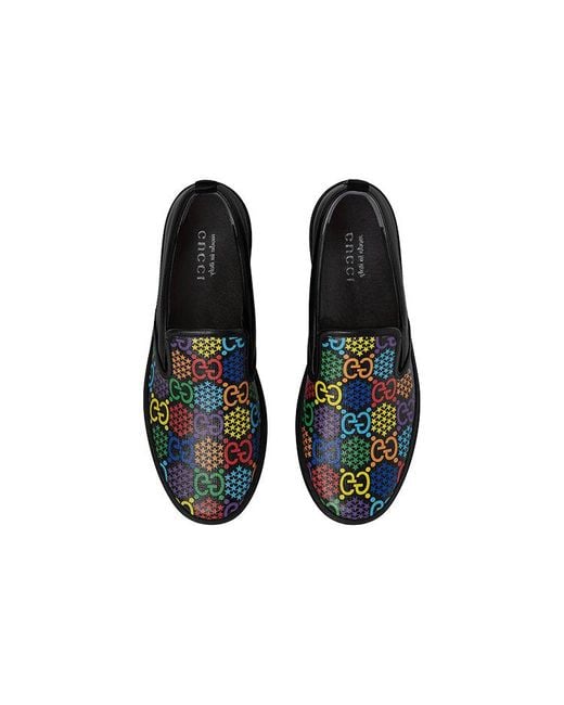 Gucci Black Gg Supreme Slip-On 'Psychedelic for men
