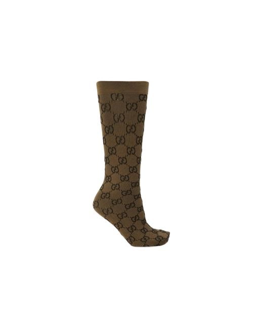 Gucci Brown (Wmns) Gg Pattern Socks Dark'