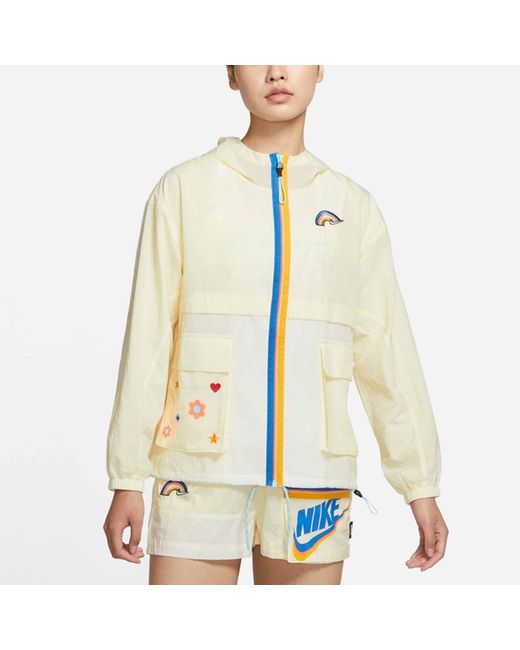 Nike White (Wmns) Nsw Icon Clash Jacket Ss22 Athleisure Casual Sports Hooded Jacket Autumn