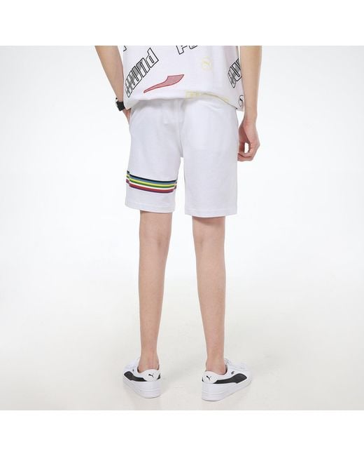 PUMA White Intl Graphic Shorts for men