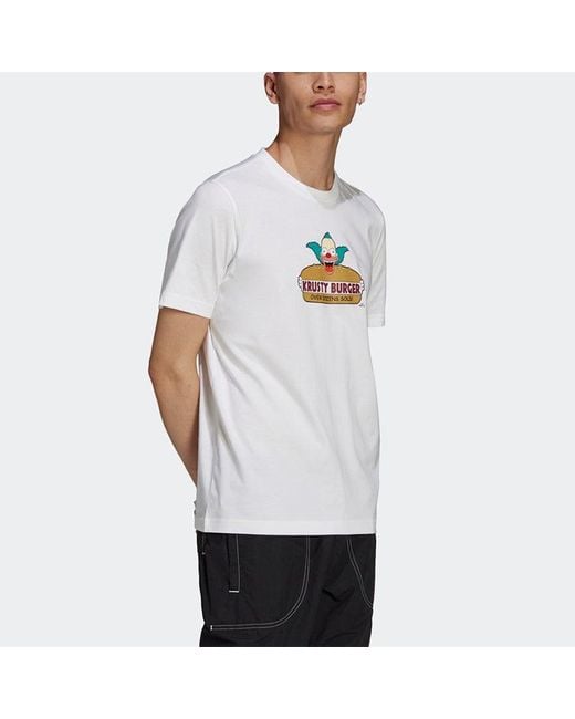 Adidas White Originals X The Simpsons Printed Crew Neckshort Sleeve for men