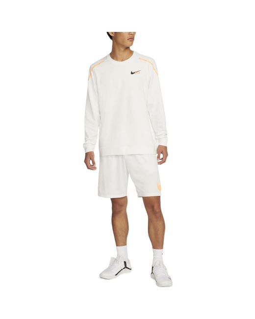 Nike White Dry-Fit Dye Fleece Graphic Sweatshirt for men