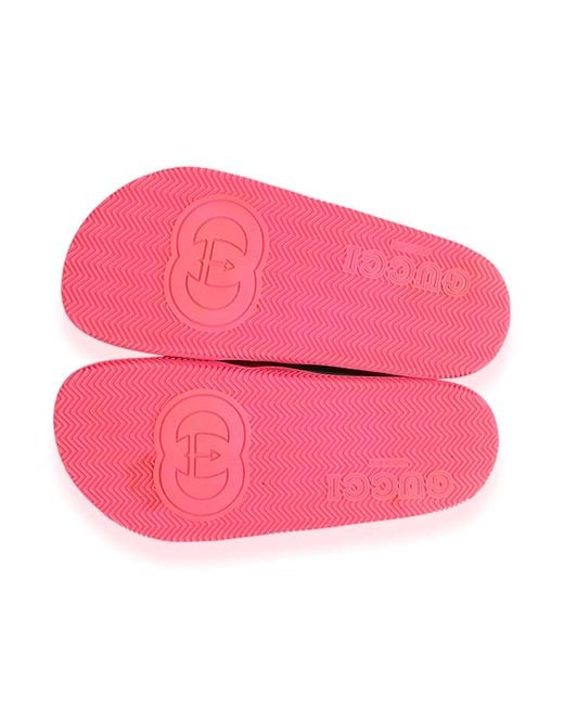 Gucci Red Web Crossover Rubber Sandal