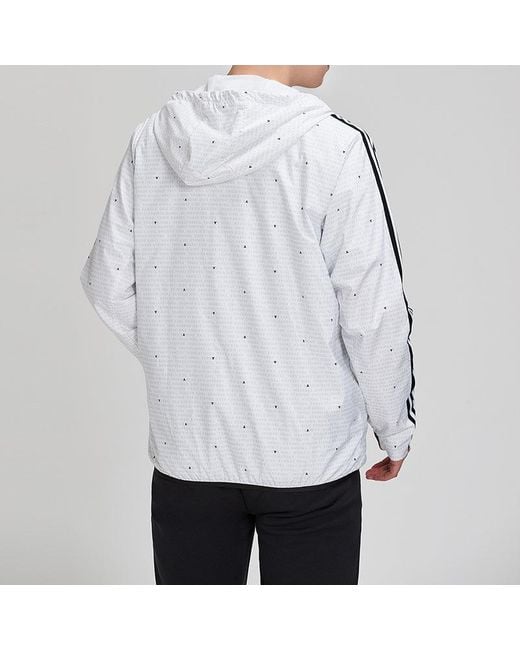 Adidas Black Wb Aop 3S Woven Casual Sports Hooded Jacket for men