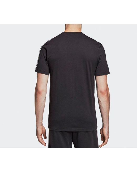 Adidas Black Stripe Casual Sports Round Neck Short Sleeve for men