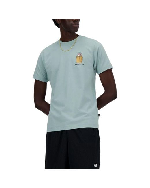 New Balance Blue Sport Essentials Barrel Runner T-Shirt for men