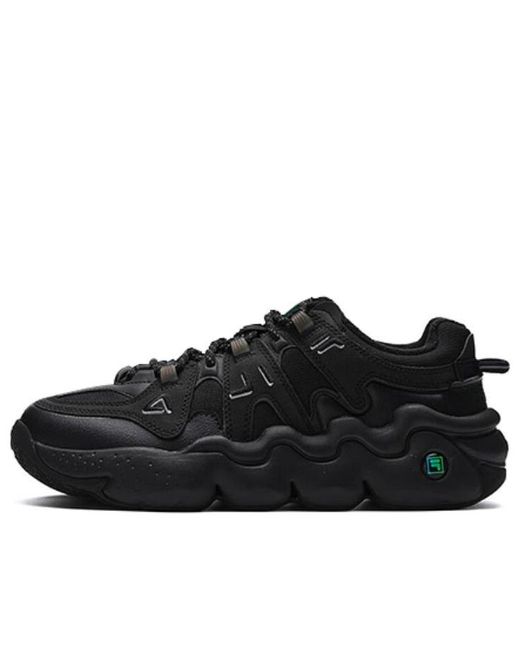 Fila Black Panini Low Retro Basketball Sneakers for men